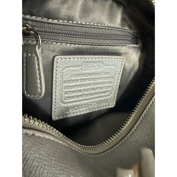 COACH CAMPBELL LEATHER SILVER CAMERA CROSSBODY SATCHEL HANDBAG PURSE TURN LOCK - Picture 13 of 14